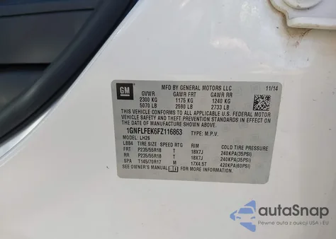 2015 Chevrolet Equinox 1Lt из США, поврежденный, VIN 1GNFLFEK6FZ116863